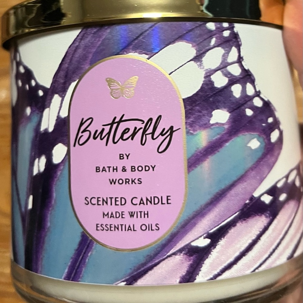 BBW Bath and Body Works Butterfly 3 wick candle